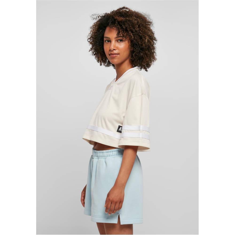 Starter Black Label - Cropped Mesh Jersey Sport top - White